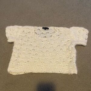 White Knitted T-shirt Sweater